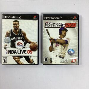 Playstation 2 Game NBA Live 09 Major League Baseball 2K8 Complete